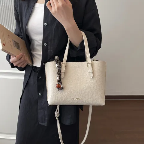 Mujeres Gran Capacidad Cuero PU Bolso Tote Casual Commuter Hombro Bandolera Bolso Con Asas Dobles Bolsos