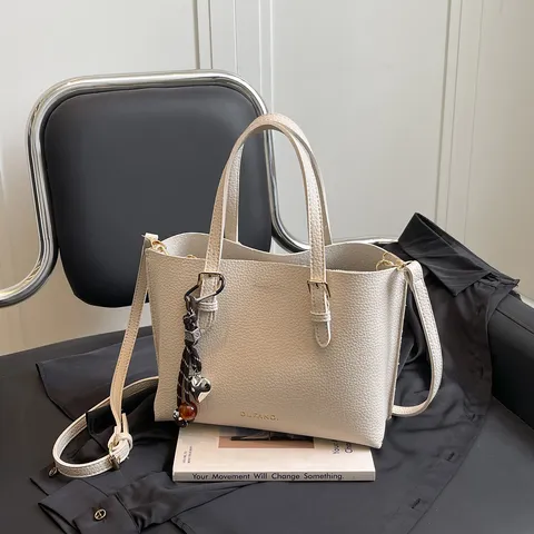 Mujeres Gran Capacidad Cuero PU Bolso Tote Casual Commuter Hombro Bandolera Bolso Con Asas Dobles Bolsos