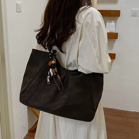 Mujeres Gran Capacidad Bolso Tote PU Cuero Casual Viajero Bolso Bandolera Otoño Invierno Minimalista Bolso Axila