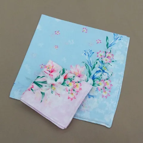 Fazzoletto di Cotone con Stampa Floreale in Stile Giapponese Morbido Traspirante Pocetta per Donne Viaggio Quotidiano