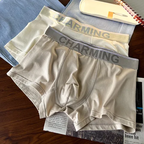 Men's Breathable Modal Boxers Comfortable Elastic Letter Printed Waistband Trunks Daily Base Layer Underwear Soft Underpant For Male