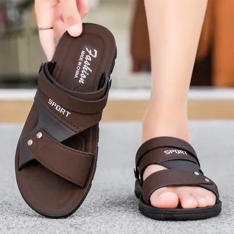 Heren Casual Outdoor Open Teen Ademende Strand Schoenen Zomer Grote Maat Zachte Zool Sandalen Pantoffels