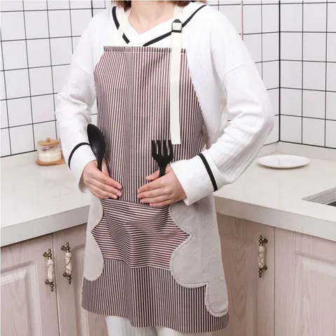 Grembiule da Cucina Giapponese Impermeabile in Tessuto Oxford Con Tasca Asciugamano Cordino Regolabile