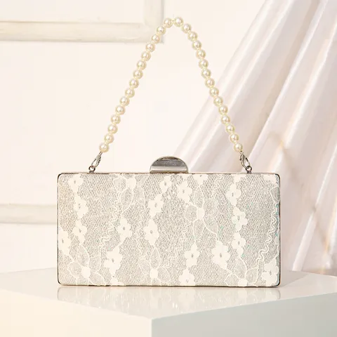 Women Fashion Evening Bag Sequin Lace Clutch Bag Elegant Banquet Party Crossbody Bag Wedding Prom Handbag PU