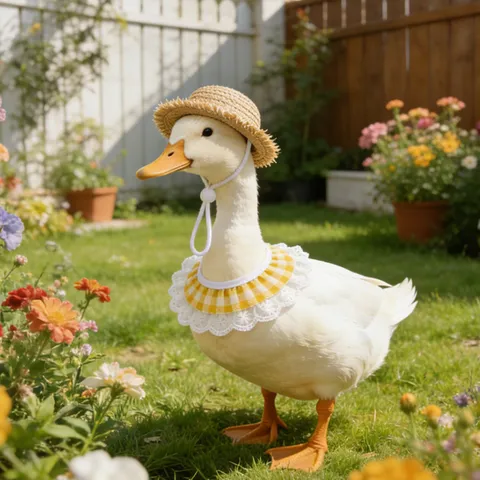 Mini Straw Hat And Bib Set For Pet Porch Goose Costume Cute Woven Sun Hat With Lace Kerchief Pet Apparel Accessories