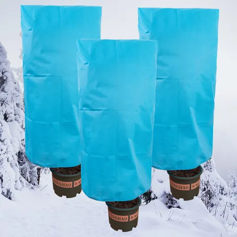 Winter Outdoor Pflanzen Frostschutz Abdeckung Vliesstoff Baum Schutzhaube Mit Kordelzug Garten Winterfest Zubehör
