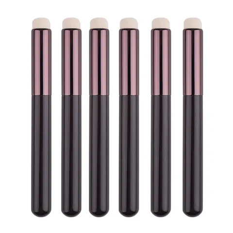 Professional Round Lip Brush Portable Lipstick Smudge Brush Soft Synthetic Fiber Bristles Makeup Tool for Precise Application