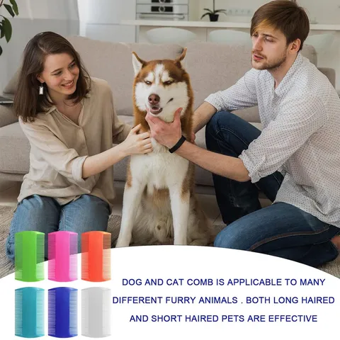 Plastic Double Sided Pet Flea Comb Fine Tooth Cat Dog Grooming Tool Anti Lice Comb Pet Cleaning Supplies
