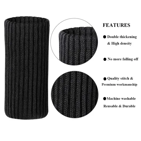 Knitted Chair Leg Covers Furniture Leg Socks Anti-Slip Floor Protector Noise Reduction Stretch Table Chair Leg Protection Pads