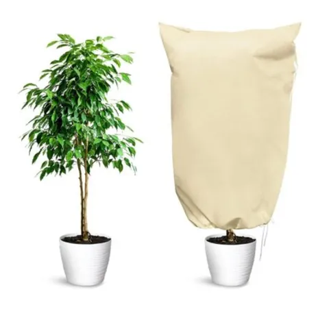 Winter Plant Frost Protection Cover Non Woven Fabric Plant Winterizing Bag Drawstring Reusable Plant Warm Cover Jacket
