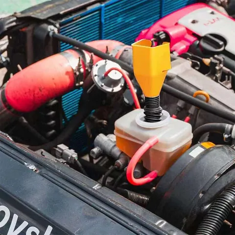 Car Adjustable Fuel Funnel Plastic Automotive Oil Change Funnel With Flexible Hose And Buckle Small Caliber Refueling Funnel