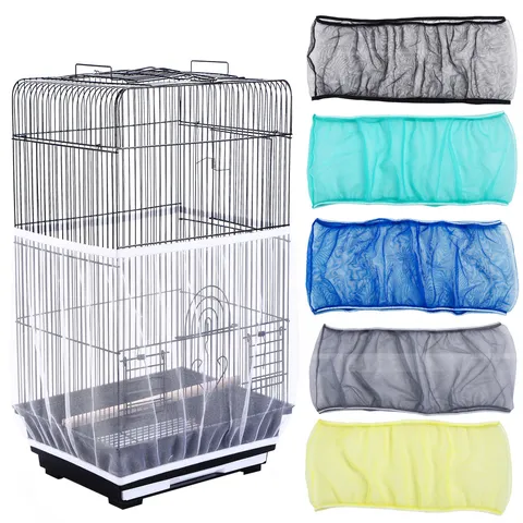 Copertura in Nylon per Gabbia per Uccelli Raccogli Semi Protezione in Rete Traspirante Pappagallo Antipolvere Forniture per Animali