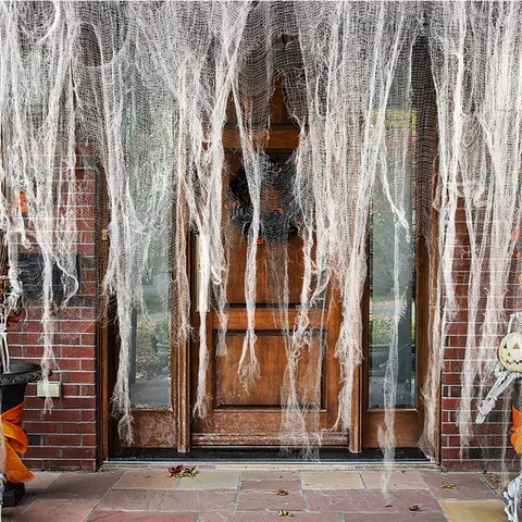 Halloween Griezeldoek Spookachtige Kaasdoek Stof Eng Bloederige Drapering Voor Spookhuis Bar Feest Decoratie Prop