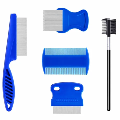 Pet Grooming Comb Set Stainless Steel Pin Fine Tooth Flea Removal Combs For Dogs And Cats Pet Cleaning Care Tools