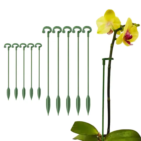 Green Plastic Orchid Support Stakes Plant Support Rods For Potted Flowers Garden Stem Support Stakes Plant Protection