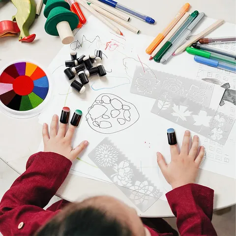 Esponjas para Difuminar con Mango de Plástico Pintura de Dedos Herramientas de Dibujo Colores Surtidos Suministros de Arte