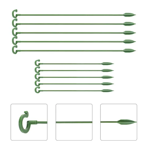 Green Plastic Orchid Support Stakes Plant Support Rods For Potted Flowers Garden Stem Support Stakes Plant Protection