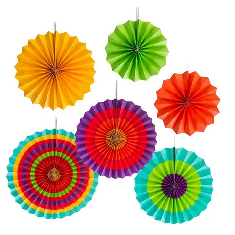 Decorazioni per Feste Messicane Fiori a Ventaglio di Carta Sfondo di Origami Scolpito Colorato per Matrimonio Festa di Compleanno