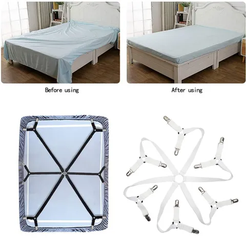 Adjustable Bed Sheet Fastener Non Slip Bed Cover Holder Nylon Elastic Straps Mattress Gripper For Home