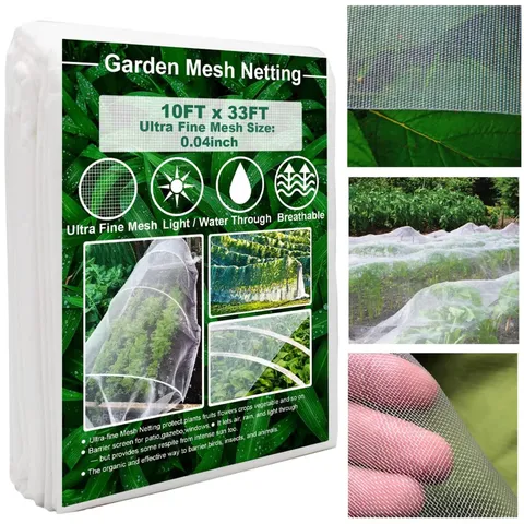Malla de Jardín Blanca Barrera contra Insectos Red de Malla Fina para Protección de Verduras Frutas Plantas Suministros de Jardín
