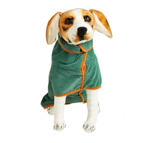 Haustier Bademantel Hunde Handtuch Mikrofaser Super Absorbierend Hunde Trockenmantel mit Kapuze und Verstellbarem Klettverschluss für Kleine Mittlere Große Hunde
