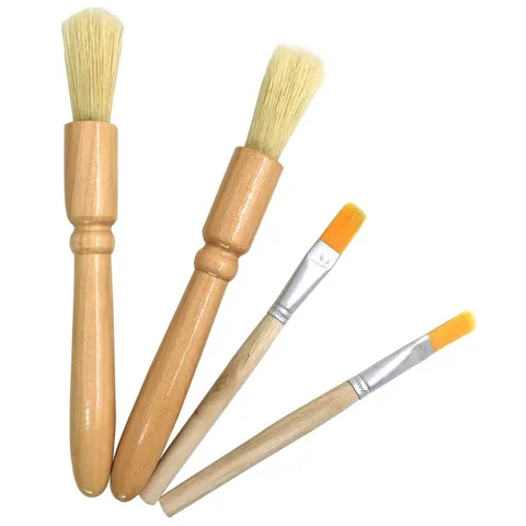 Wooden Handle Coffee Cleaning Brush Set Nylon Bristles Espresso Grinder Cleaner Tool For Kitchen Barista