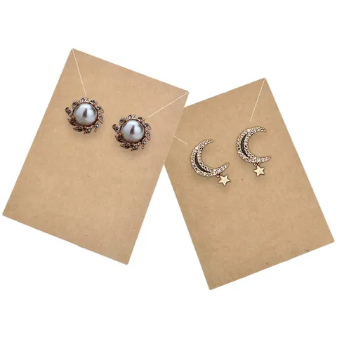 Blanco Kraftpapier Oorring Ketting Display Kaarten DIY Sieraden Verpakking Kaarten Met OPP Zakken En Oorring Ruggen Set