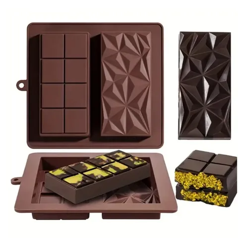 Silicone Chocolate Mold Rectangle Chocolate Bar Mold Pistachio Filling Bar Mold DIY Baking Bakeware Kitchen Tool