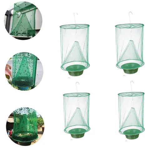 Trappola per Mosche Sospesa Pieghevole Esterna Gabbia di Rete per Catturare Mosche Strumento di Controllo dei Parassiti per Giardino Fattoria Cortile