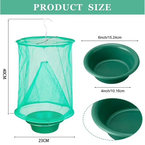 Trappola per Mosche Sospesa Pieghevole Esterna Gabbia di Rete per Catturare Mosche Strumento di Controllo dei Parassiti per Giardino Fattoria Cortile