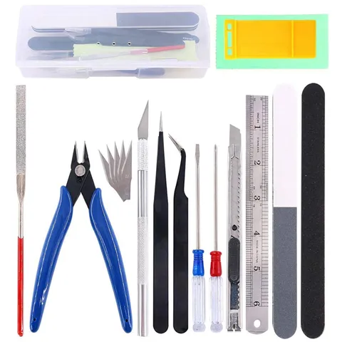Model Tool Kit For Gundam Hobby Building Repair Stainless Steel Pliers Tweezers Carving Knife Craft Set