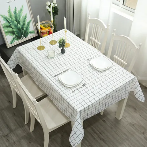 Noords Waterdicht Oliebestendig PVC Tafelkleed Modern Minimalistisch Ruitjes Tafelovertrek Voor Eettafel Bureau Huis Keuken Decor