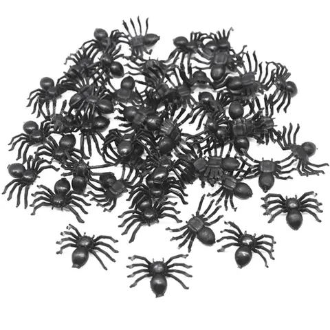 Halloween Zwarte Plastic Spin Decoraties Kleine Nep Spinnen Prank Speelgoed