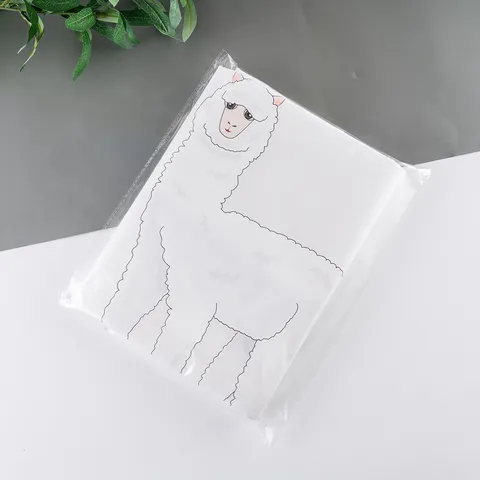 Winter Plant Frost Protection Cover Non-Woven Tree Protector With Drawstring Cute Alpaca Print Garden Cover