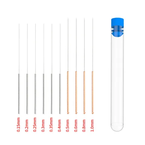 Kit d'Outils de Drageage d'Essuie-Glace d'Aiguilles de Nettoyage de Buse en Acier Inoxydable avec Tube de Rangement et Pinces