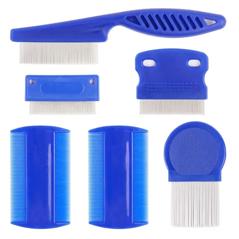 Professional Pet Flea Comb Stainless Steel Dense Teeth Dog Cat Grooming Tools Daily Hair Care Cleaning Tool