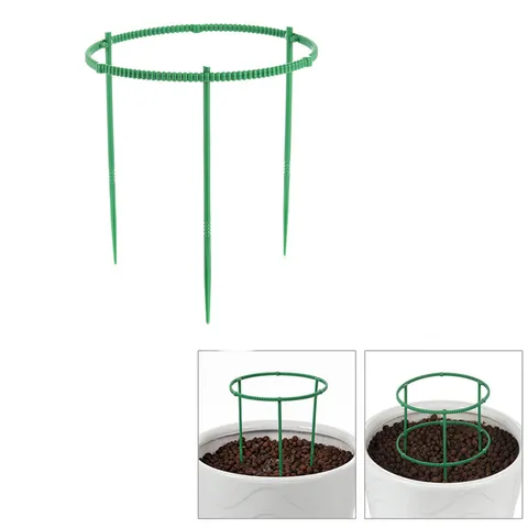 Adjustable Plastic Plant Support Rings Flower Pot Support Stakes Plant Cage For Potted Plants Garden Flowers