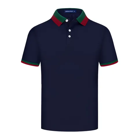 Maglia Polo a Manica Corta da Uomo Business Casual Estiva Traspirante Misto Cotone Vestibilità Regular Colletto Polo Top