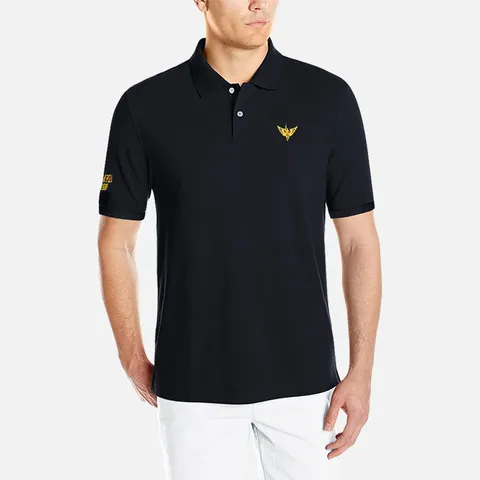 Maglia Polo Ricamata Casual Business da Uomo Vestibilità Slim Manica Corta Misto Cotone