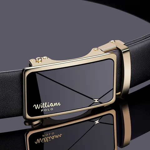 Men Leather Belt Automatic Buckle Business Casual Minimalist Genuine Cowhide Metal Buckle Strap For Men Fashion Accessories