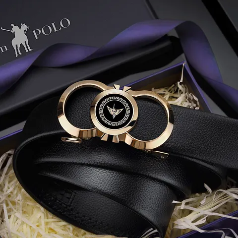 Cintura Automatica in Vera Pelle da Uomo Pelle Bovina di Primo Strato Cintura Casual Elegante da Lavoro in Metallo per Uomo