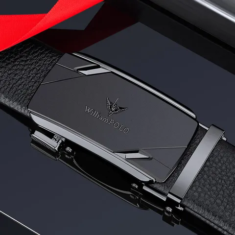 Cintura in Vera Pelle da Uomo Pelle di Vacchetta Fibbia Automatica Affari Casual Alla Moda Cinturino in Vita Per Uomini