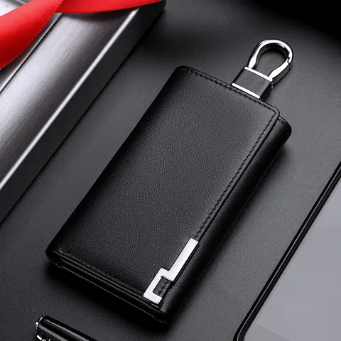 Genuine Leather Key Case For Men First Layer Cowhide Multi Function Wallet Simple Coin Purse Key Holder Bag