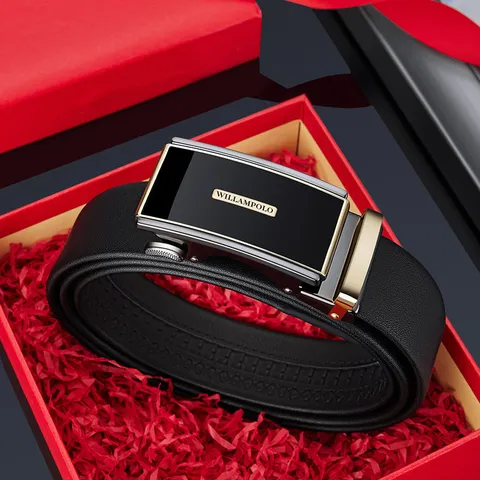 Cintura in Vera Pelle Business Minimalista Automatica da Uomo Fibbia in Lega Cintura Elegante Classica