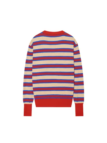 Women Casual Long Sleeve Crew Neck Striped Knit Sweater Button Cardigan Fashion Pullover Fall Winter Top
