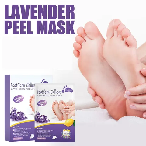 Masque Exfoliant pour les Pieds à la Lavande Éliminateur de Peaux Mortes Adoucissant Hydratant Bottillons de Soin des Pieds