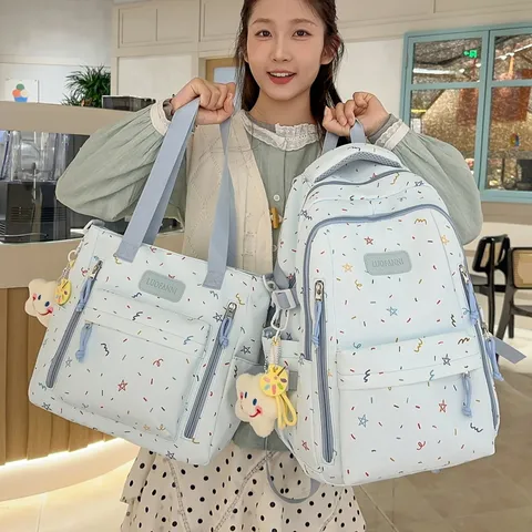 Japanese Style Student School Backpack Women Fresh Sweet Casual Bookbag Waterproof Nylon Backpack