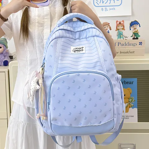 Lightweight Large Capacity Nylon School Backpack Waterproof Casual Travel Bookbag For Students Teen Girls Daily Commuting