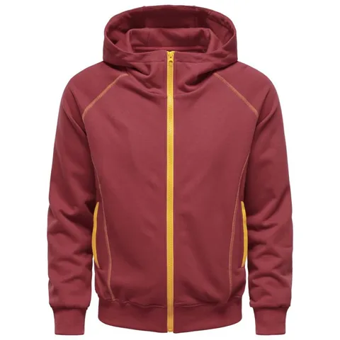 Men's Contrast Stitching Zip-Up Hooded Hoodie Jacket Cotton Blend Loose Casual Long Sleeve Sporty Sweatshirt Outdoor Outerwear