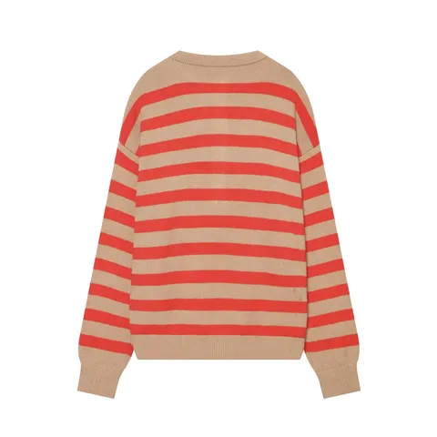 Γυναικείο Casual Στρογγυλή Λαιμόκοψη Long Sleeve Striped Knit Sweater Fall Fashion Polyester Pullover Top For Daily Commute